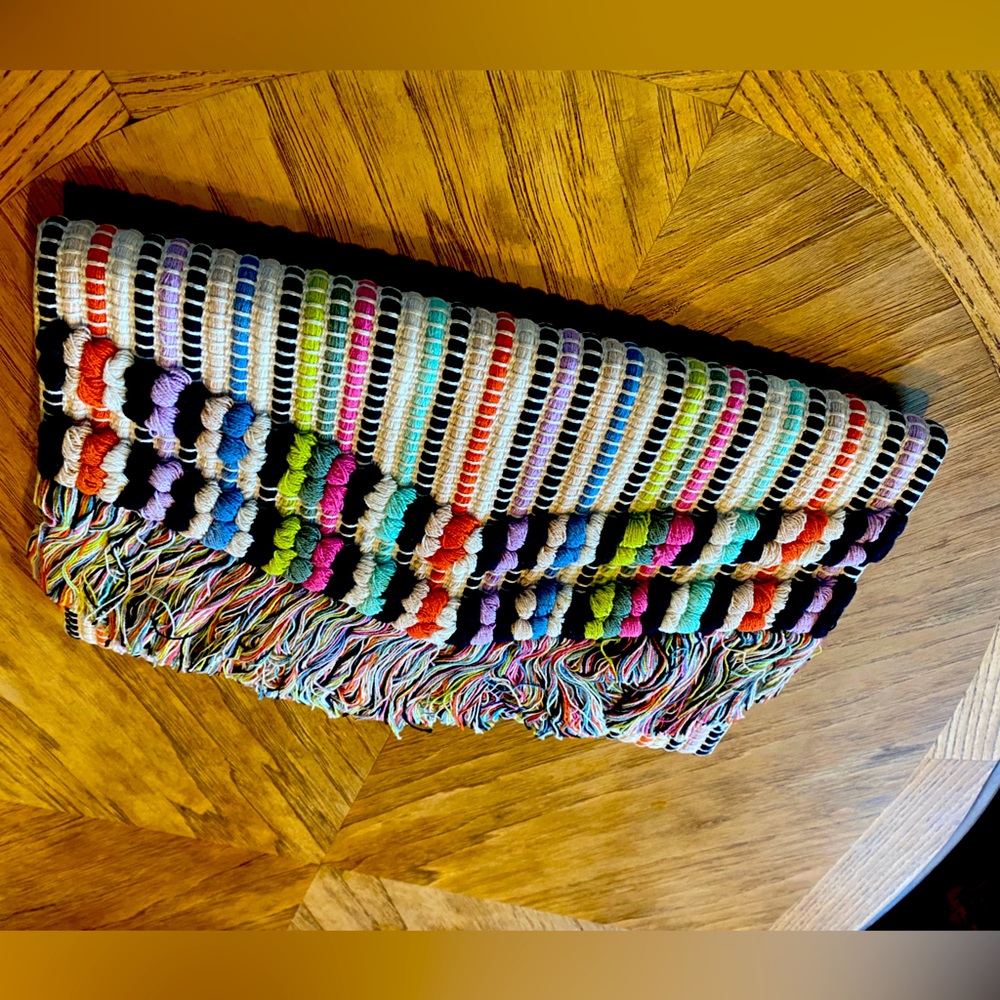 Stella & Dot Taj Fringe rug clutch (NIB)
